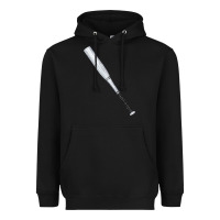 Black white wooden softball bat Heavyweight Hoodie - FaDigitalArtStudio