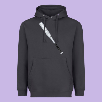 White Wooden Softball Bat Heavyweight Hoodie Designed By Fadigitalartstudio