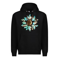 Black sunflower Premium Hoodie - BarkalooDesign