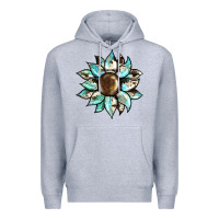 Heather Grey sunflower Premium Hoodie - BarkalooDesign