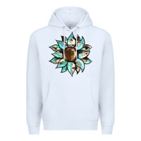 White sunflower Premium Hoodie - BarkalooDesign