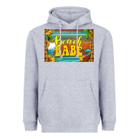 Heather Grey beach babe skinny metal can holder Heavyweight Hoodie - HRA Design Shop