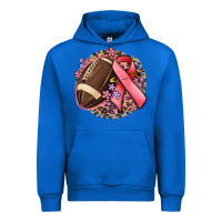 Cobalt breast cancer ribbon and american football Urban Hoodie - MaliasSmallBusiness