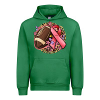 Emerald breast cancer ribbon and american football Urban Hoodie - MaliasSmallBusiness