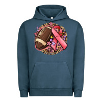Pigment Midnight Navy breast cancer ribbon and american football Urban Hoodie - MaliasSmallBusiness