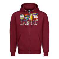 Burgundy pride lgbtq wine cups and glasses Zipper Hoodie - texasbilliewilder