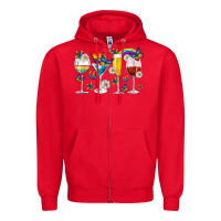 Red pride lgbtq wine cups and glasses Zipper Hoodie - texasbilliewilder