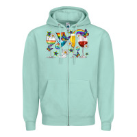 Seafoam pride lgbtq wine cups and glasses Zipper Hoodie - texasbilliewilder