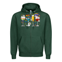 Sports Green pride lgbtq wine cups and glasses Zipper Hoodie - texasbilliewilder