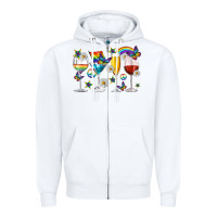 White pride lgbtq wine cups and glasses Zipper Hoodie - texasbilliewilder