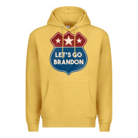 Antique Gold Let's Go Brandon Shield Patch Premium Hoodie - Jasminsmagicworld