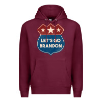 Burgundy Let's Go Brandon Shield Patch Premium Hoodie - Jasminsmagicworld