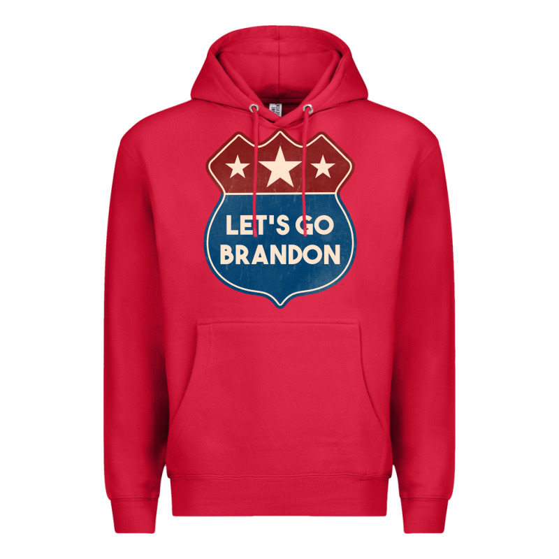Let's Go Brandon Shield Patch Premium Hoodie by Jasminsmagicworld | Teevron