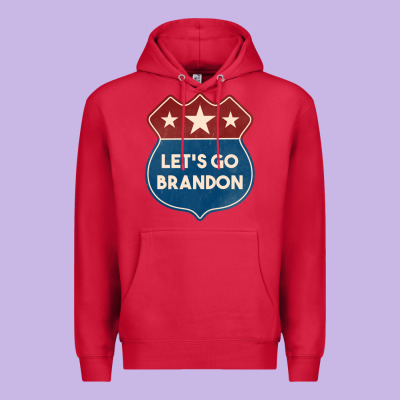 Let's Go Brandon Shield Patch Premium Hoodie Designed By Jasminsmagicworld