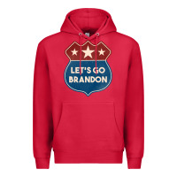 Cardinal Let's Go Brandon Shield Patch Premium Hoodie - Jasminsmagicworld