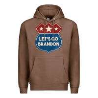 Chestnut Let's Go Brandon Shield Patch Premium Hoodie - Jasminsmagicworld