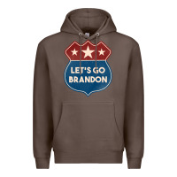 Coffee Let's Go Brandon Shield Patch Premium Hoodie - Jasminsmagicworld
