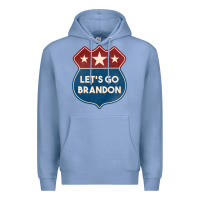 Colony Blue Let's Go Brandon Shield Patch Premium Hoodie - Jasminsmagicworld