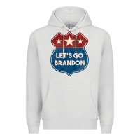 Dove Grey Let's Go Brandon Shield Patch Premium Hoodie - Jasminsmagicworld
