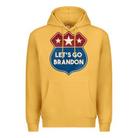 Mustard Let's Go Brandon Shield Patch Premium Hoodie - Jasminsmagicworld