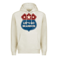 Oatmeal Heather Let's Go Brandon Shield Patch Premium Hoodie - Jasminsmagicworld