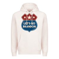 Pale Pink Let's Go Brandon Shield Patch Premium Hoodie - Jasminsmagicworld