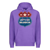 Purple Let's Go Brandon Shield Patch Premium Hoodie - Jasminsmagicworld