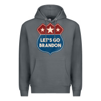 Rock Let's Go Brandon Shield Patch Premium Hoodie - Jasminsmagicworld