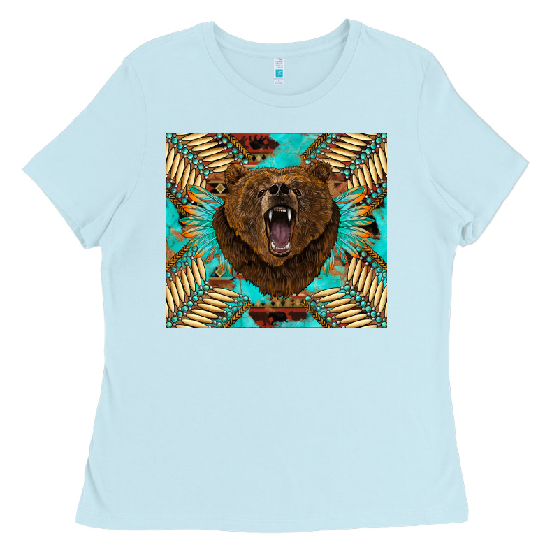 Bear Native American  Tumbler Ladies Tee by BarkalooDesign | Teevron