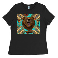 Black bear native american  tumbler Ladies Tee - BarkalooDesign