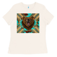 Bone bear native american  tumbler Ladies Tee - BarkalooDesign