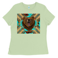 Matcha bear native american  tumbler Ladies Tee - BarkalooDesign