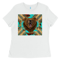White bear native american  tumbler Ladies Tee - BarkalooDesign