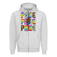 Dove Grey pride pride pride Zipper Hoodie - texasbilliewilder