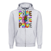 Heather Grey pride pride pride Zipper Hoodie - texasbilliewilder