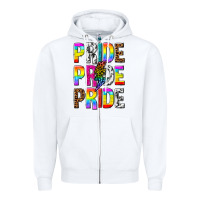 White pride pride pride Zipper Hoodie - texasbilliewilder