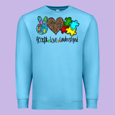 Accept Love Understand Premium Sweatshirt Designed By Cowhidedigitalart