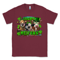 Burgundy St Patricks Day Lucky Heifers Classic Tee - RanaPortraitStore