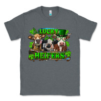 Charcoal Heather St Patricks Day Lucky Heifers Classic Tee - RanaPortraitStore