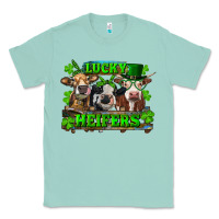 Seafoam St Patricks Day Lucky Heifers Classic Tee - RanaPortraitStore