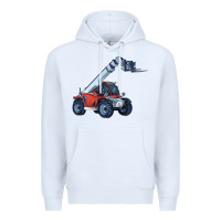 White Telehandler Premium Hoodie - LillyAllenDesigns