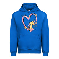 Cobalt heart cross Urban Hoodie - MaliasSmallBusiness