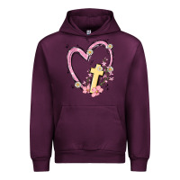 Mauve Wine heart cross Urban Hoodie - MaliasSmallBusiness