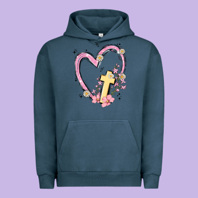Heart Cross Urban Hoodie Designed By Maliassmallbusiness