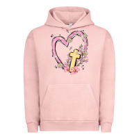 Pigment Salmon heart cross Urban Hoodie - MaliasSmallBusiness