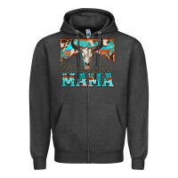 Charcoal Heather wranglin mama Zipper Hoodie - Zillion Design Studio