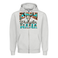 Dove Grey wranglin mama Zipper Hoodie - Zillion Design Studio