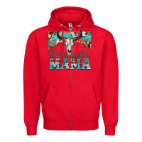 Red wranglin mama Zipper Hoodie - Zillion Design Studio