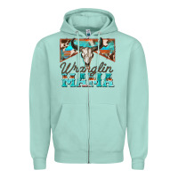 Seafoam wranglin mama Zipper Hoodie - Zillion Design Studio