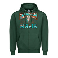 Sports Green wranglin mama Zipper Hoodie - Zillion Design Studio